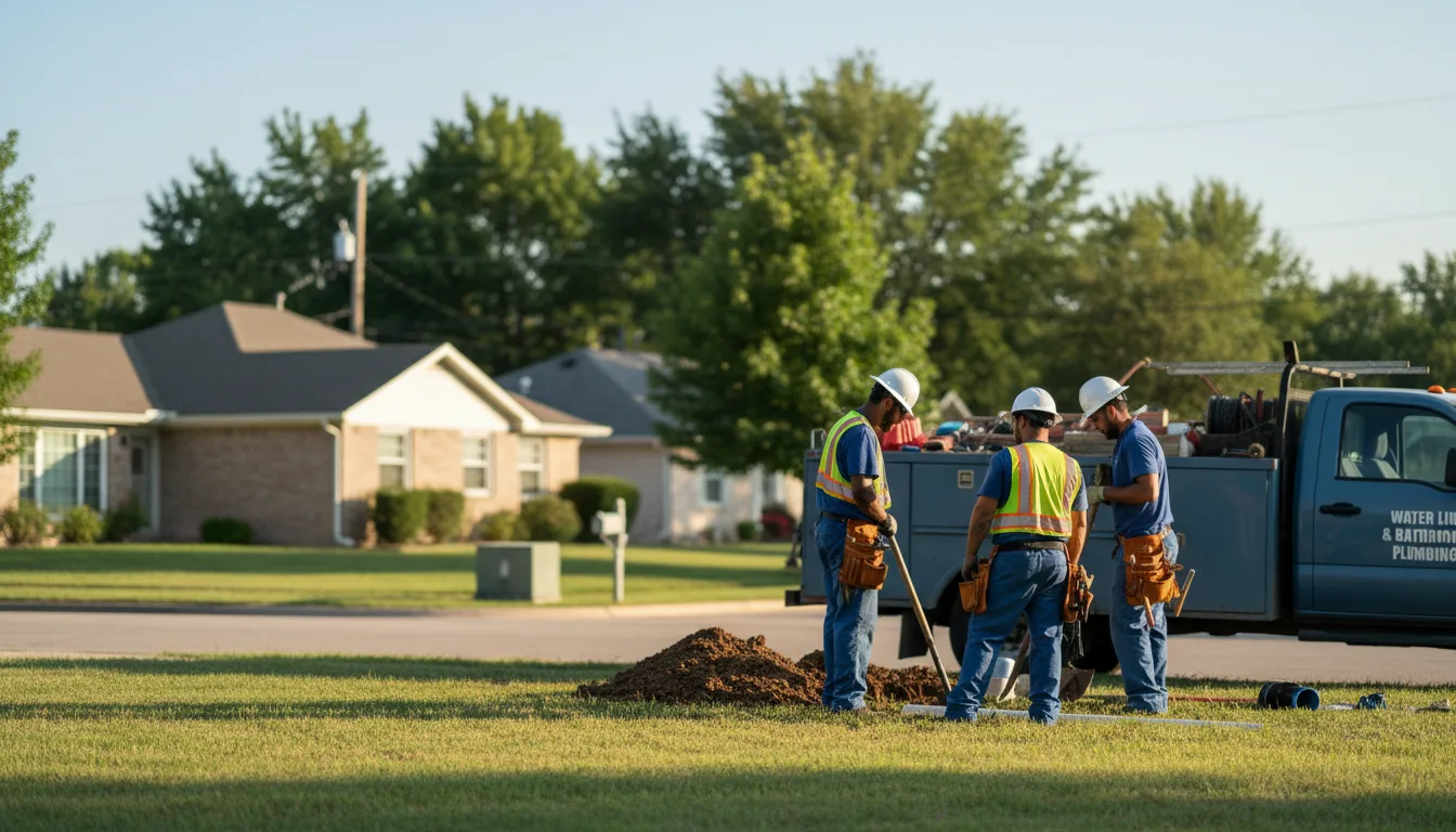Residential water line and bathroom plumbing service in Ludell, KS